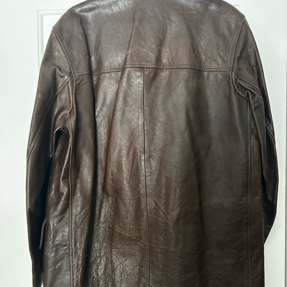 J. Crew Men's Brown Leather Jacket - Picture 2 of 11